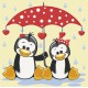 Картина за номерами. Art Craft Пінгвіни під парасолькою 30х30 см 15543-AC