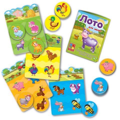 Дитяча настільна гра Лото "Ферма" VT2100-08, 16 фішок