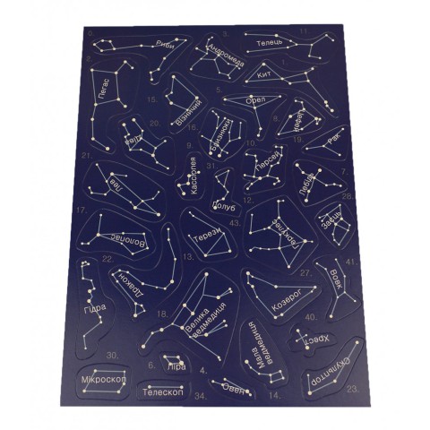Гра з багаторазовими наклейками "Карта зоряного неба" KP-007 укр. мовою