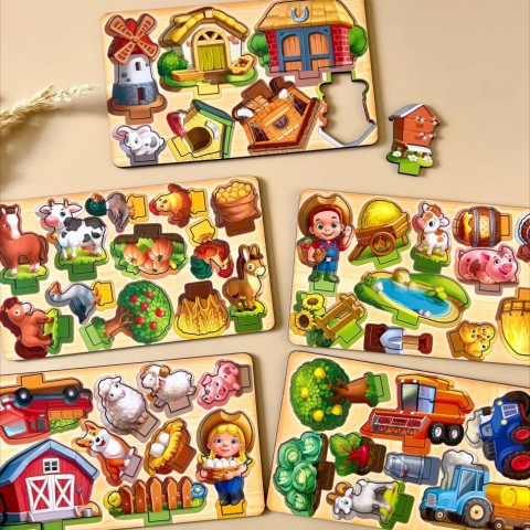 Настільна розвиваюча гра "Панорама: ферма" Ubumblebees (ПСФ130) PSF130 з картками