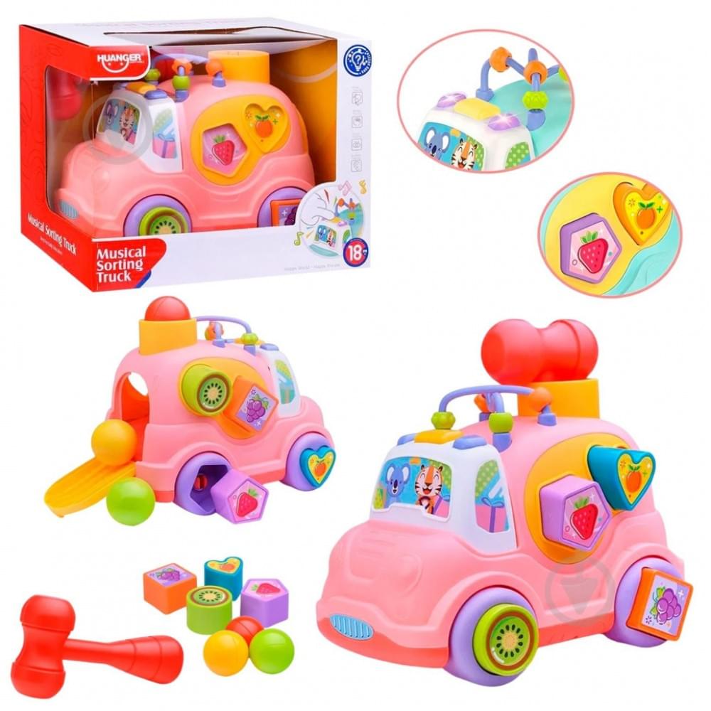 Дитяча розвиваюча іграшка "Машинка-сортер" HE0548 музика, світло, 24 см