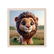 Дитячий дерев'яний пазл-вкладиш "Тигр" MD 1509-31, 6 елементів 9,8 х 9,8 х 0,4 см