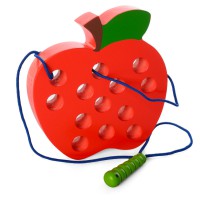 Розвиваюча іграшка Шнурівка MD 1228 дерев'яна Яблуко