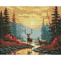 Алмазна мозаїка "Витончені олені" Ідейка AMO7870, 40х50 см