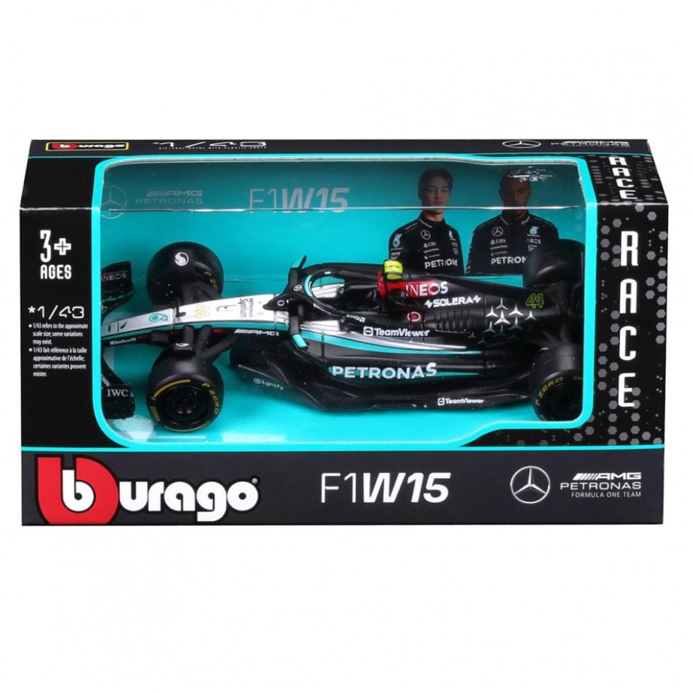 Колекційна автомодель Mercedes-AMG F1 W15 Performance (2024) Bburago 18-38208, 1:43 масштаб