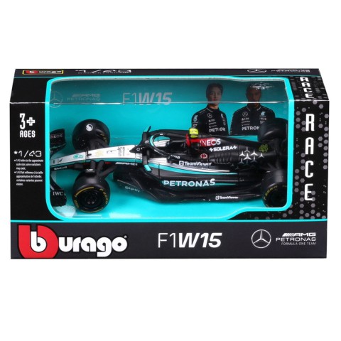 Колекційна автомодель Mercedes-AMG F1 W15 Performance (2024) Bburago 18-38208, 1:43 масштаб