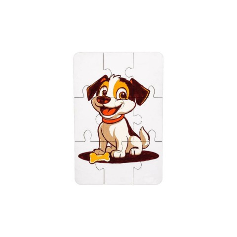 Деревʼяний пазл-розмальовка А5 "Собачка" Puz-22940 пензлик, фарби, клейка плівка