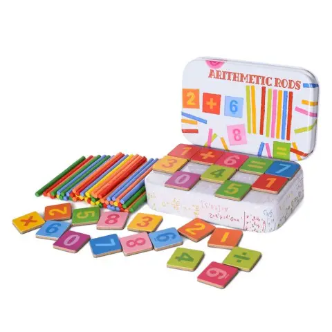 Дерев'яна іграшка Набір першокласника MD 1887 цифри, знаки, числові палички