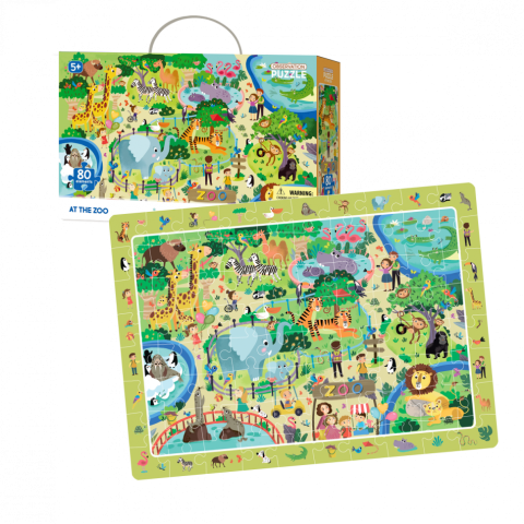 Пазл навчальний DoDo "Зоопарк" 300259, 80 деталей