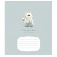 Зошит учнівський "Cute friends" 012-3292K-5 в клітинку, 12 аркушів