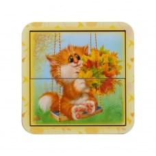 Дерев'яний пазл-вкладиш "Котик - 2" Ubumblebees (ПСД113) PSD113 розрізний