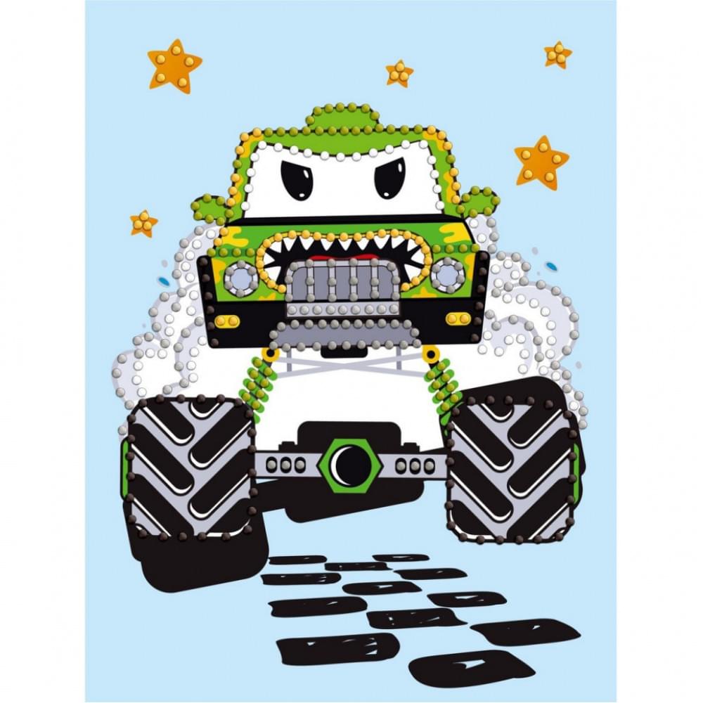 Алмазна мозаїка з частковою викладкою "Машинка зелена" ©art_selena_ua AMV1227, 15x20см