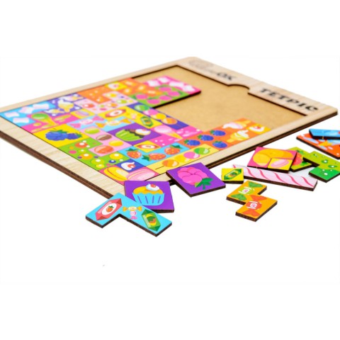 Розвиваюча дерев'яна іграшка "Тетріс Солодощі" Puz-22923