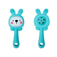 Силіконовий прорізувач-брязкальце "Зайка" MGZ-0427(Turquoise)