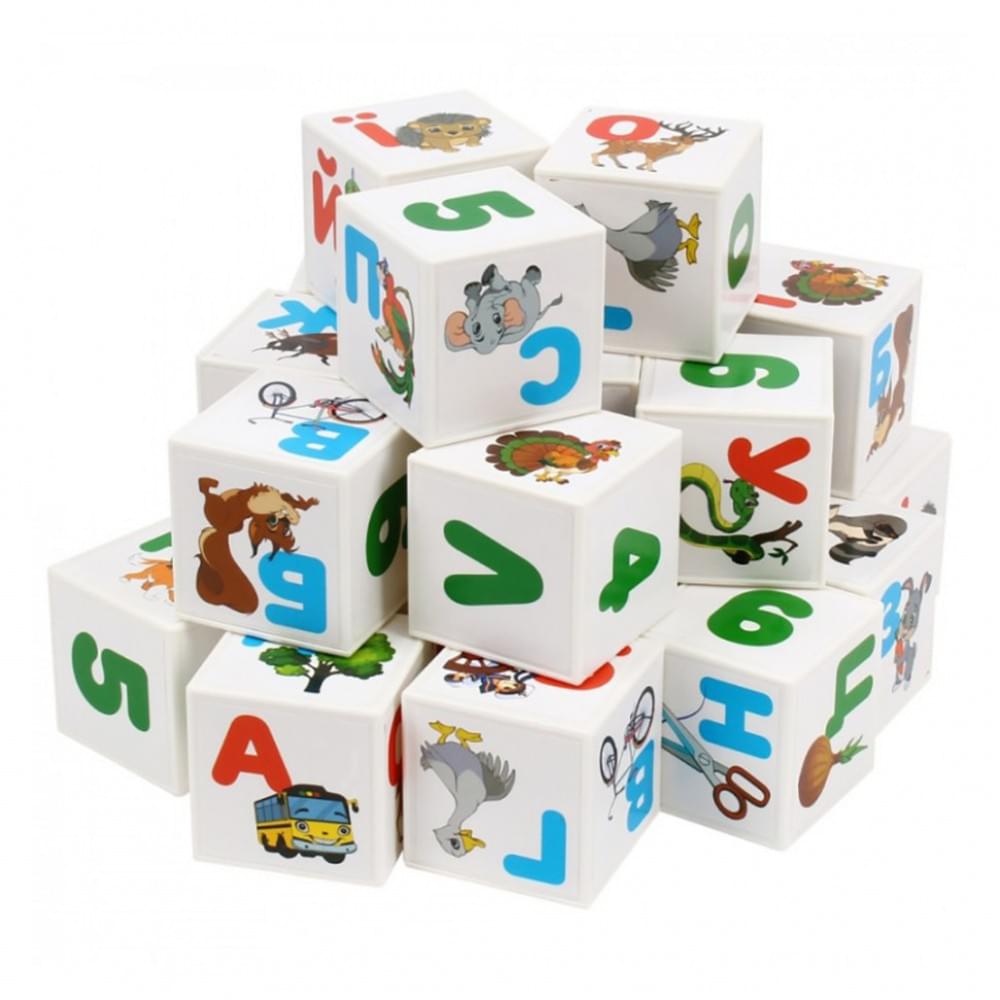 Дитячий розвиваючий набір кубиків "Абетка + Арифметика" 2728TXK 24 кубики