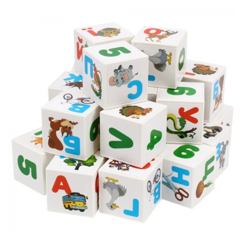 Дитячий розвиваючий набір кубиків "Абетка + Арифметика" 2728TXK 24 кубики