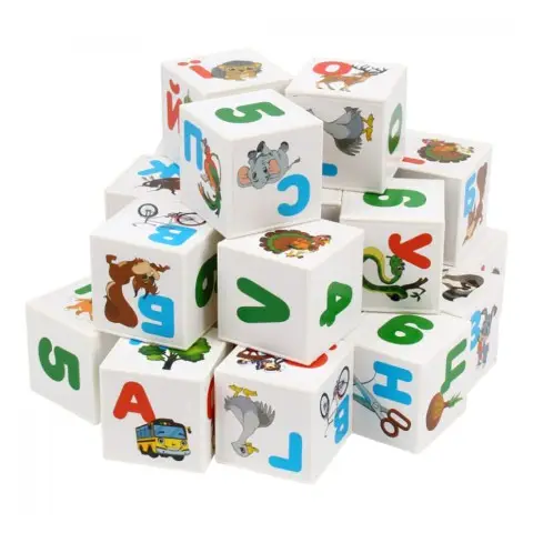 Дитячий розвиваючий набір кубиків "Абетка + Арифметика" 2728TXK 24 кубики