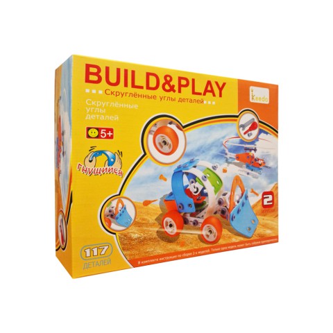 Конструктор дитячий Build&Play "Бульдозер + Вертоліт" HANYE J-101B, 117 елемента