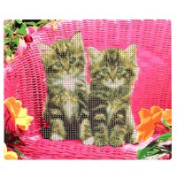 Алмазна мозаїка "Пухнаті близнюки" 178195 картон, неповна викладка 21х25 см