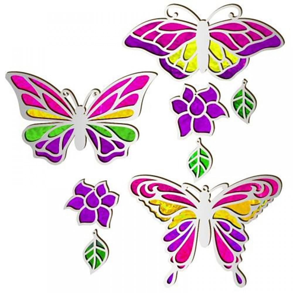 Набір для вітражного живопису за номерами Арт Вітраж "Яскраві Метелики" FDSGK-02