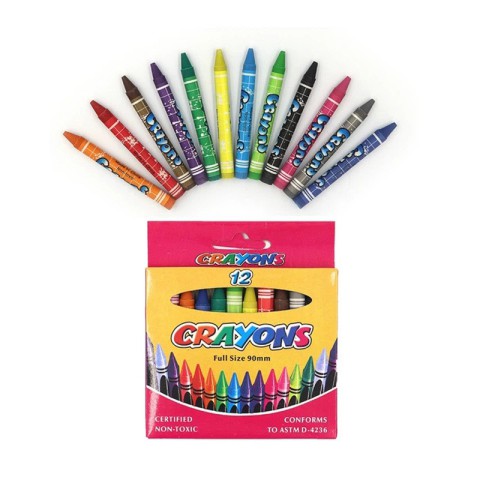Набір дитячих воскових олівців "Crayons" 8496-12E 90 мм, 12 кольорів