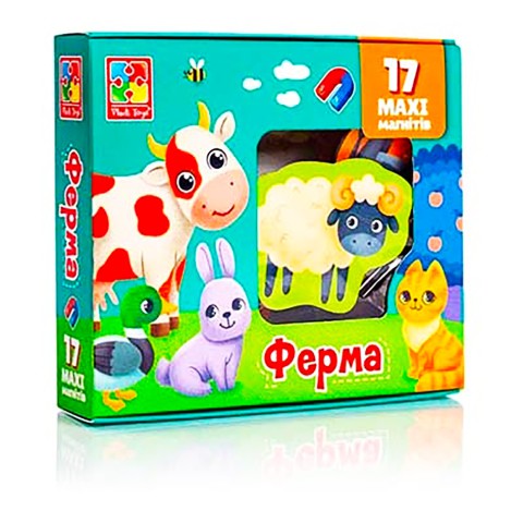 Набір магнітів MAXI "Ферма" Vladi Toys VT3106-24, 17 шт
