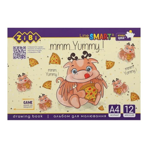 Альбом для малювання SMART Line ZB.1414 скоба, А4, 12 аркушів, в асортименті