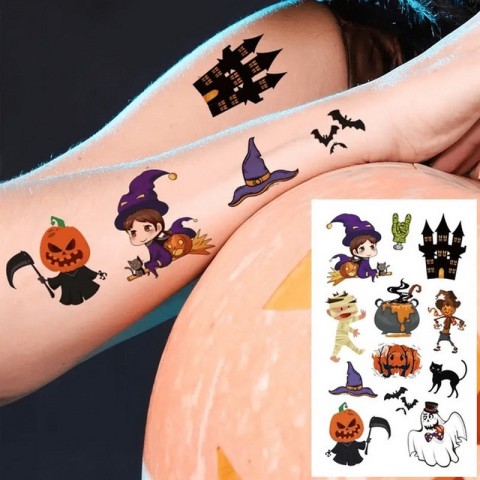Набір дитячих тимчасових тату "Хелловін" kids-tatto-halloween-set-30