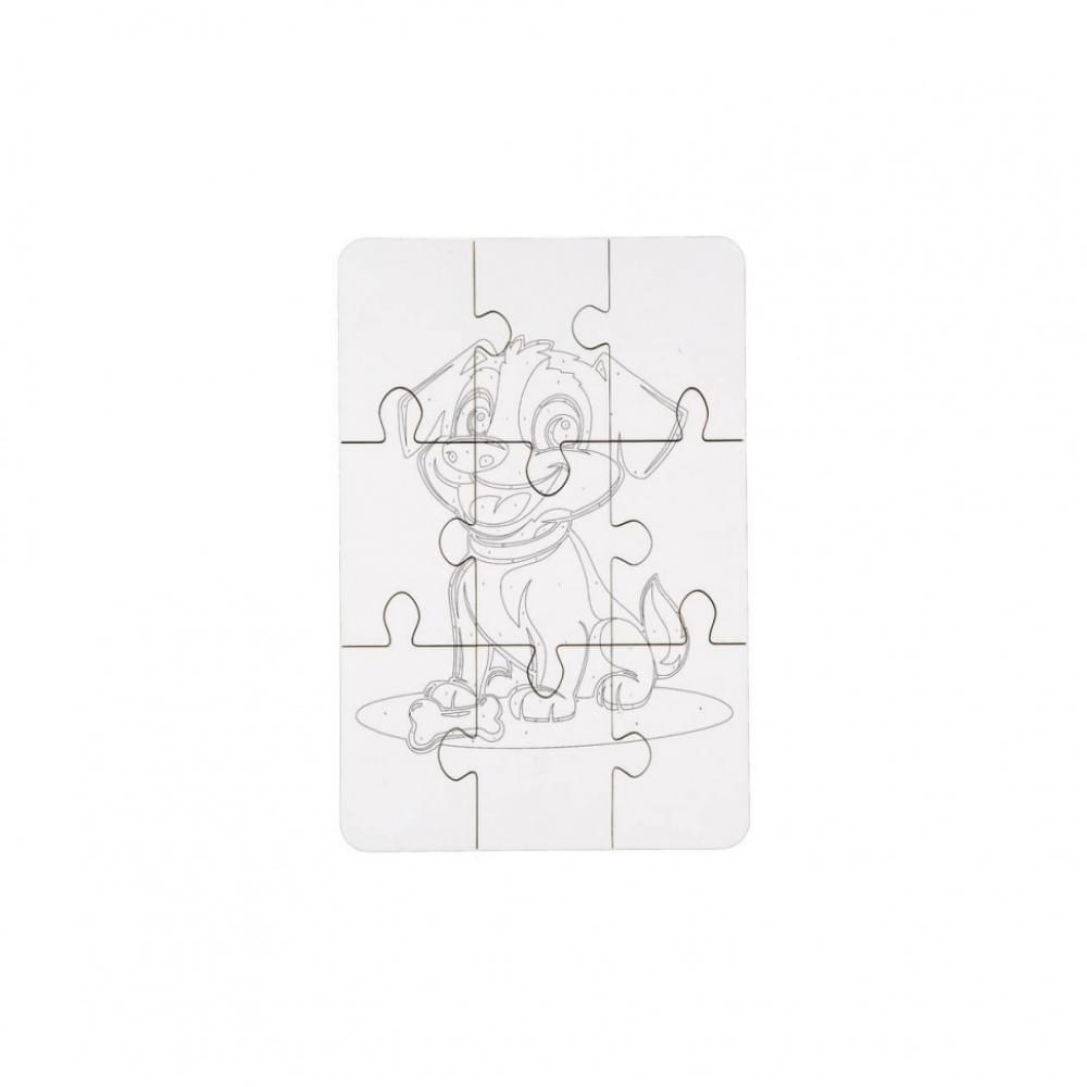 Деревʼяний пазл-розмальовка А5 "Собачка" Puz-22940 пензлик, фарби, клейка плівка