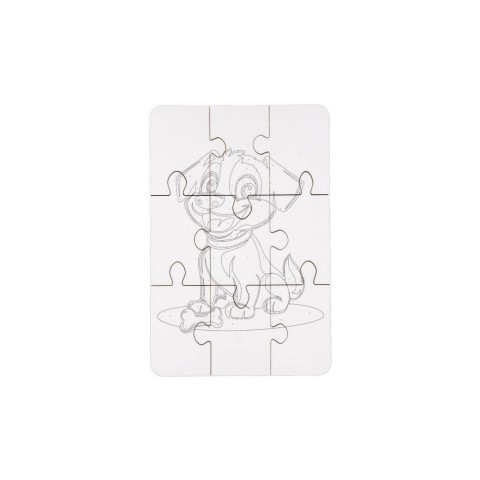 Деревʼяний пазл-розмальовка А5 "Собачка" Puz-22940 пензлик, фарби, клейка плівка