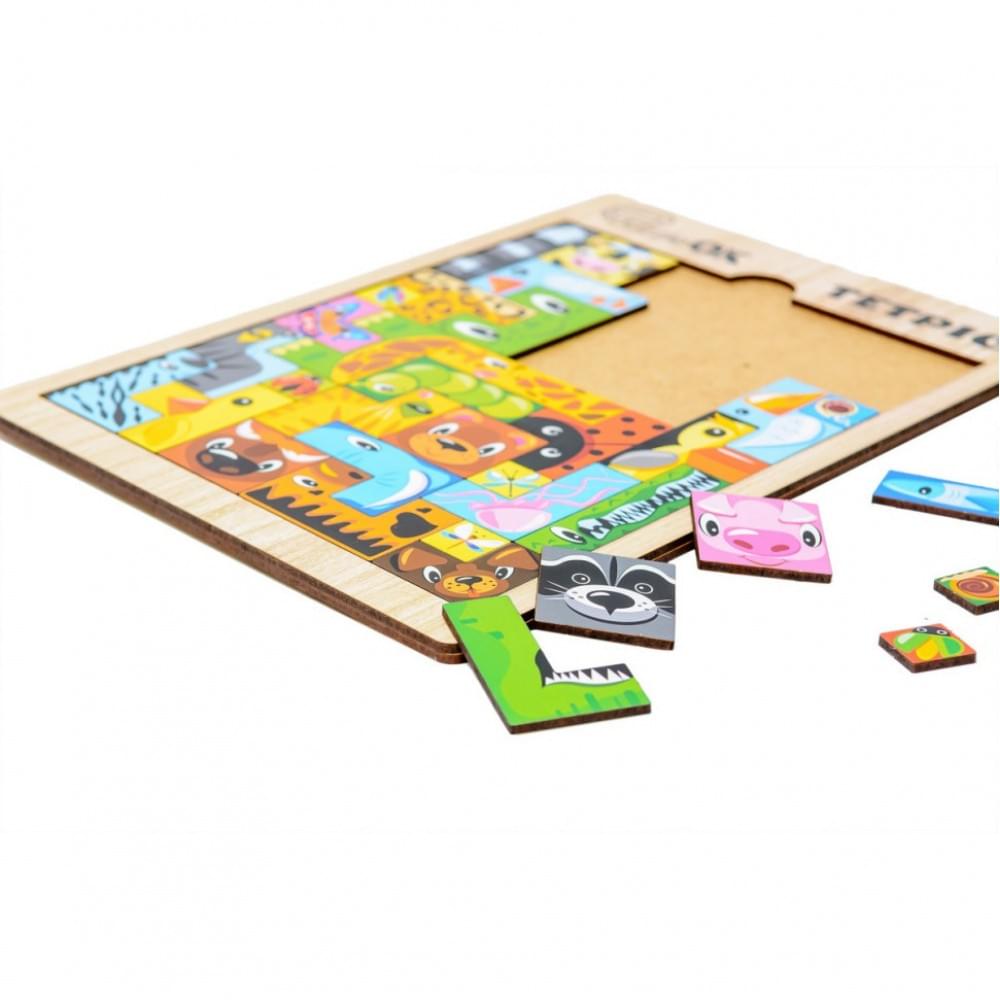 Розвиваюча дерев'яна іграшка "Тетріс Тварини" Puz-22924