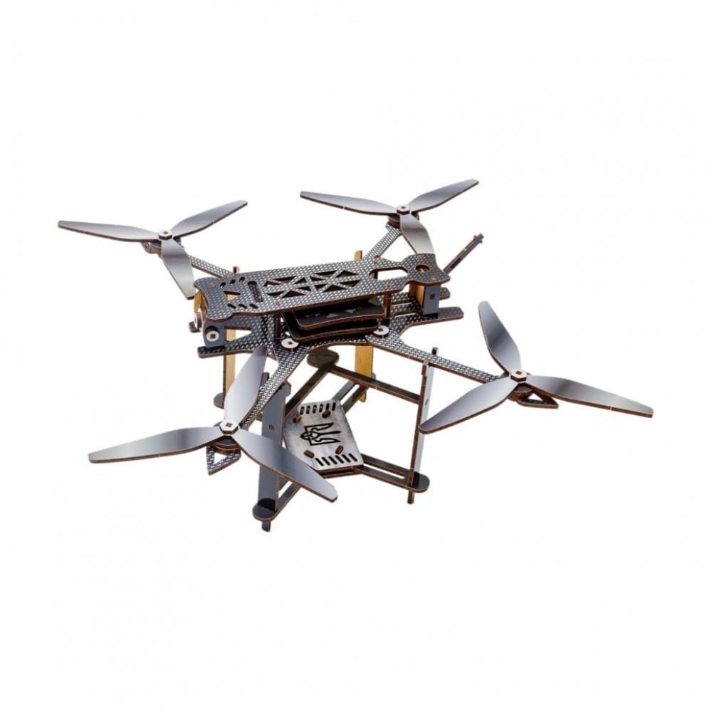 Дерев'яний 3D конструктор "FPV дрон" Puz-00923, 95 деталей