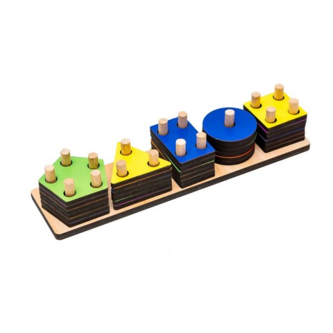 Дитячий дерев'яний сортер Фігури Монтессорі Puz-90320