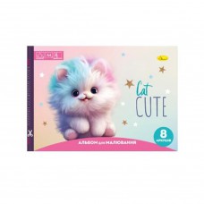 Альбом для малювання "Cat Cute" A4 АП-0301-7, 8 аркушів, скоба з перефорацією