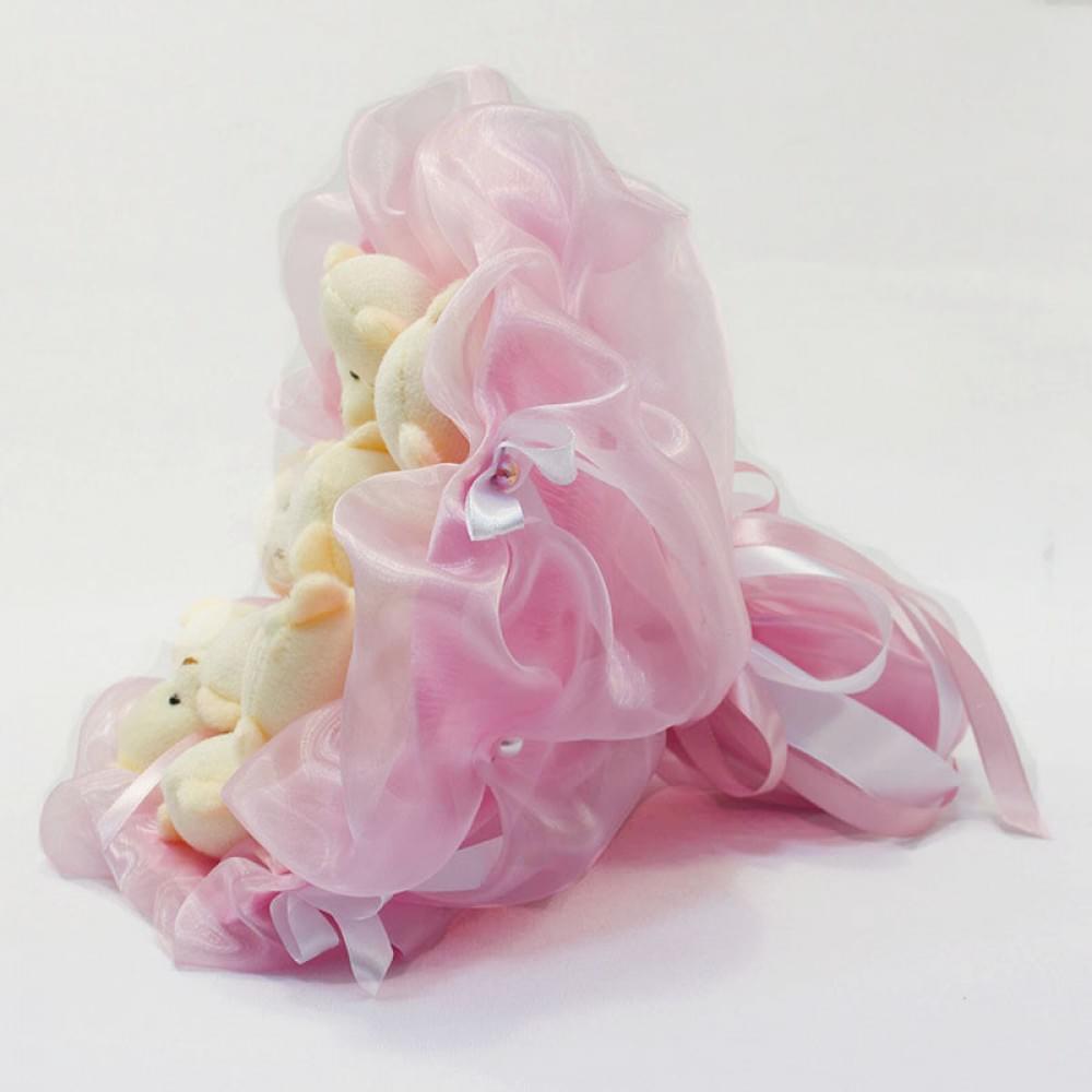 Букет з іграшок Ведмедики ніжно-рожевий 5347IT з 11ю іграшками
