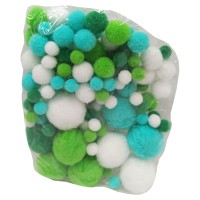 Декоративні помпони для творчості S-06_помпон 1-3 см 145-155 штук