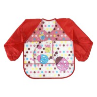 Слинявчик з рукавами "Сонечка" MGZ-0610-2 червоний, клейончатий, на зав`язках