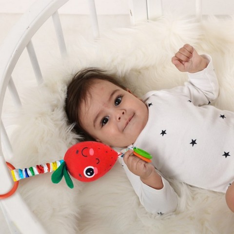 Брязкальце-підвіска з прорізувачем "Полуниця" МС 110604-18