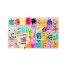 Набір гумок для плетіння браслетів 037-79, 2 гачка, підвіски, намистини