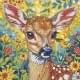 Алмазна мозаїка "Оленя в квітах" BH034 неповна викладка 25х25 см