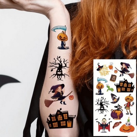 Набір дитячих тимчасових тату "Хелловін" kids-tatto-halloween-set-30