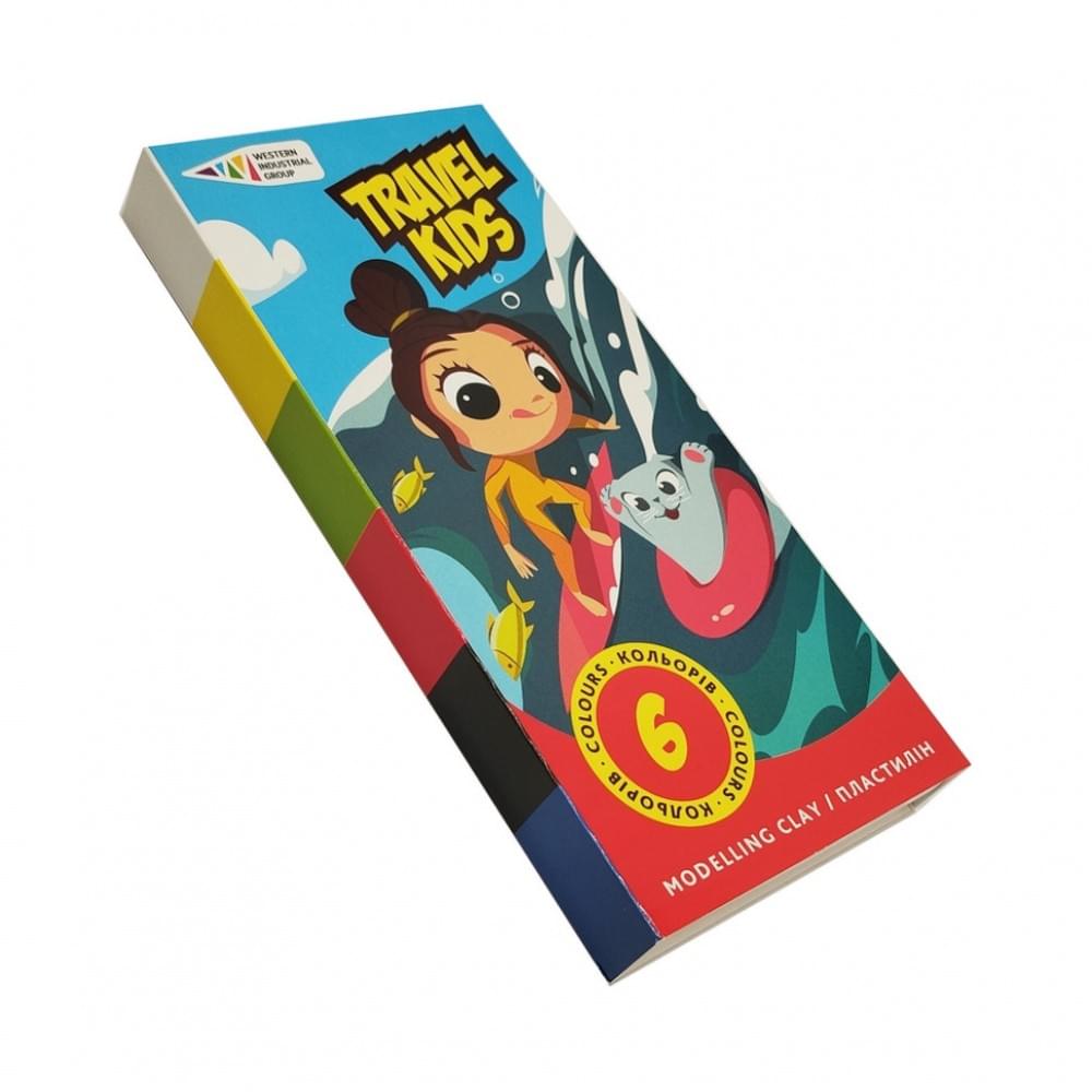 Дитячий пластилін "Travel Kids" 331008/TK восковий, 6 кольорів по 12 г