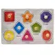 Дерев'яний пазл-вкладиш Геометричні фігури 73239-2 назви англійською мовою