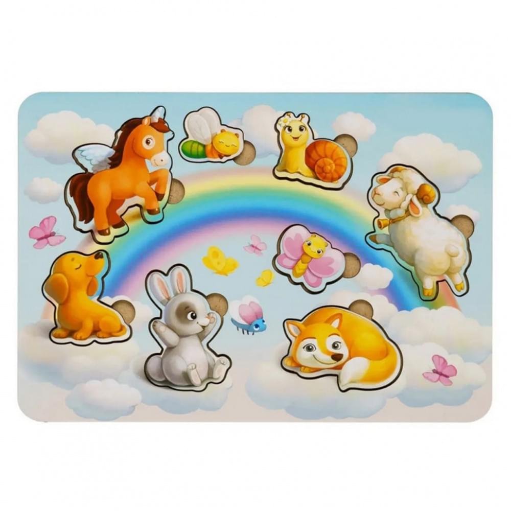 Дерев'яний пазл-вкладиш "Звірі-2" Ubumblebees (ПСФ049) PSF049, 8 елементів