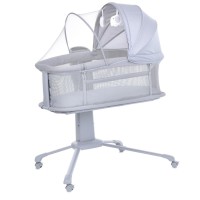Дитяче ліжечко-люлька 3 в 1 Mastela 3378 приставна, музика, таймер, москітна сітка, білий