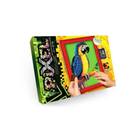 Набір для творчості "Мозаїка Піксель: Папуга" РМ-01-02, 21х29,7 см, рамка в наборі