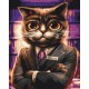 Картина за номерами "Котик адвокат" ©Маріанна Пащук BS53665 Brushme 40х50 см
