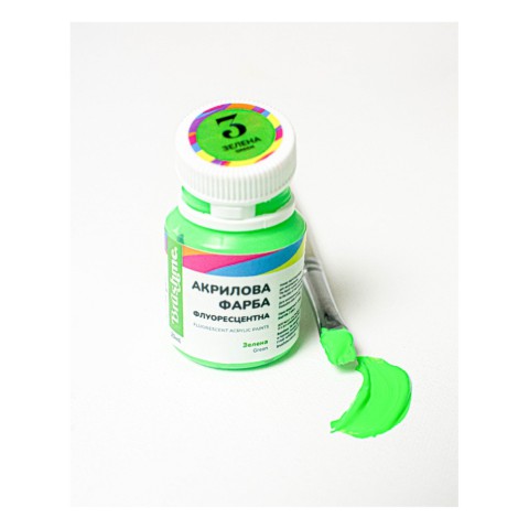 Акрилова фарба флуоресцентна Зелена Brushme FAP03 20 мл