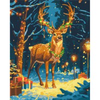 Картина за номерами "Різдвяний олень" BS54194, 40х50 см