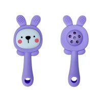 Силіконовий прорізувач-брязкальце "Зайка" MGZ-0427(Violet)